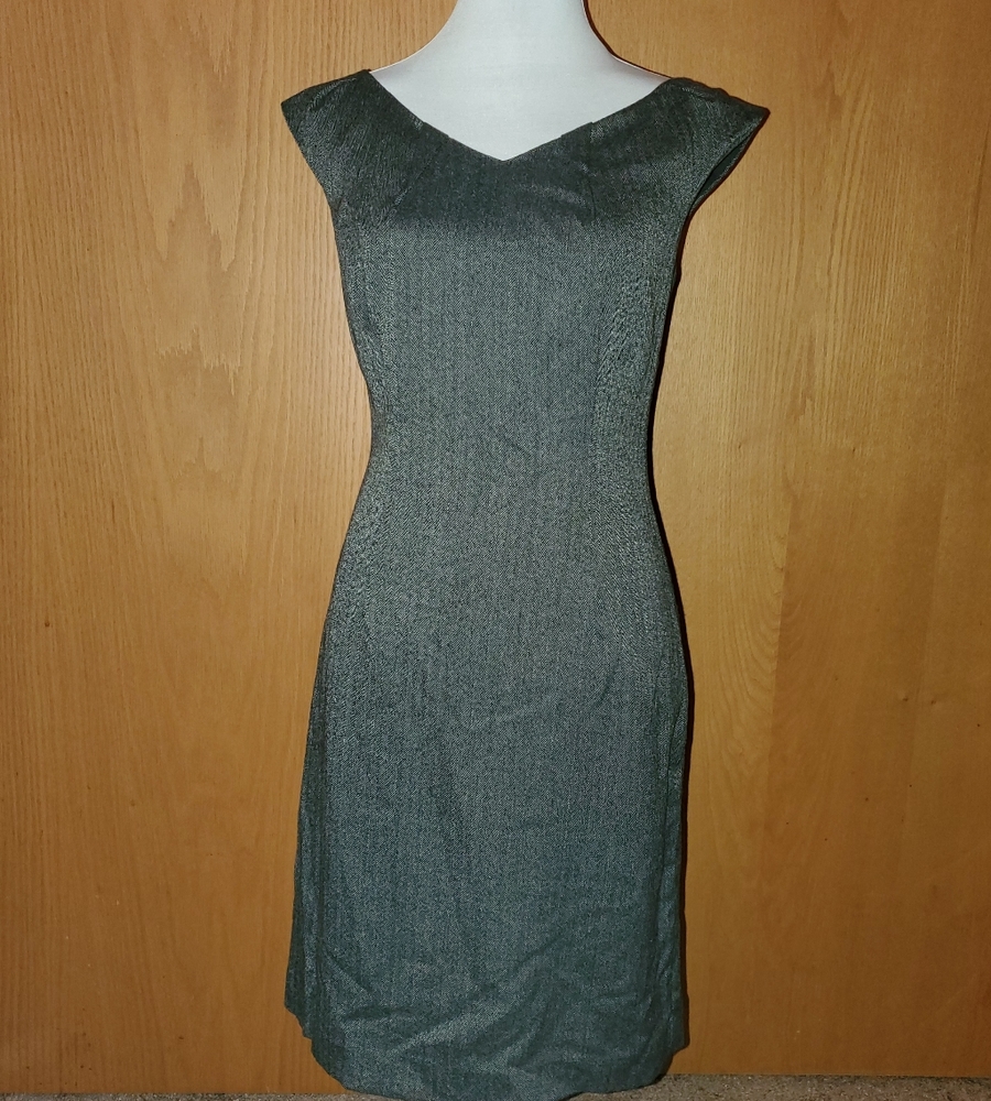 Herringbone print dress